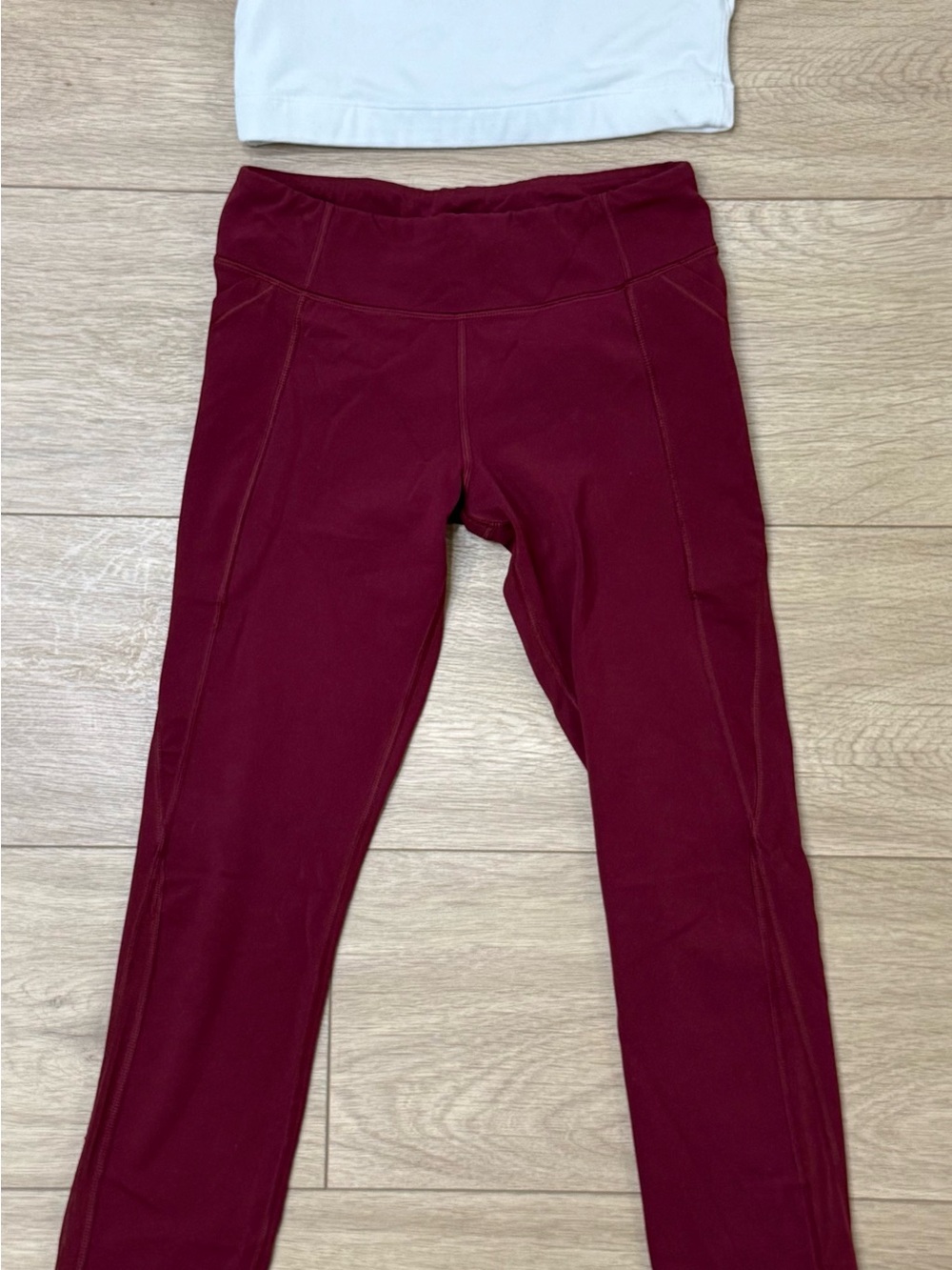 Athleta Girl L/12 Sports Bra & Burgundy Leggings 2 Piece Set